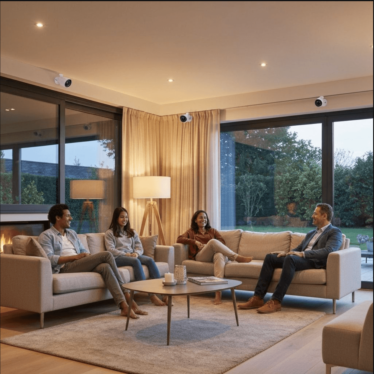 Familia protegida en su hogar